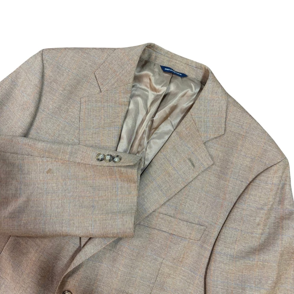 Alexander‎ Julian Classics Tan Glen Plaid Wool Blazer Sport Coat Mens 42S